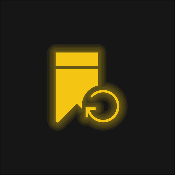 Закладка жовтого сяючого неонового значка
 - Вектор, зображення