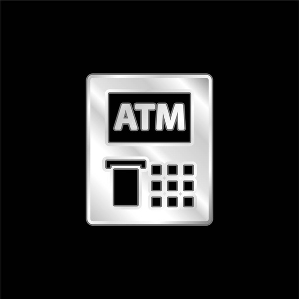 Icono metálico plateado ATM - Vector, Imagen
