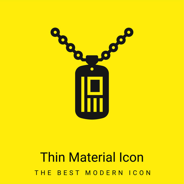 Army Dog Tag minimal bright yellow material icon - Vector, Image