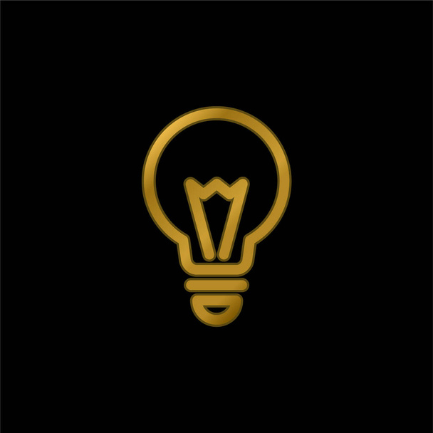 Icono metálico chapado en oro grande luz o vector de logotipo - Vector, Imagen