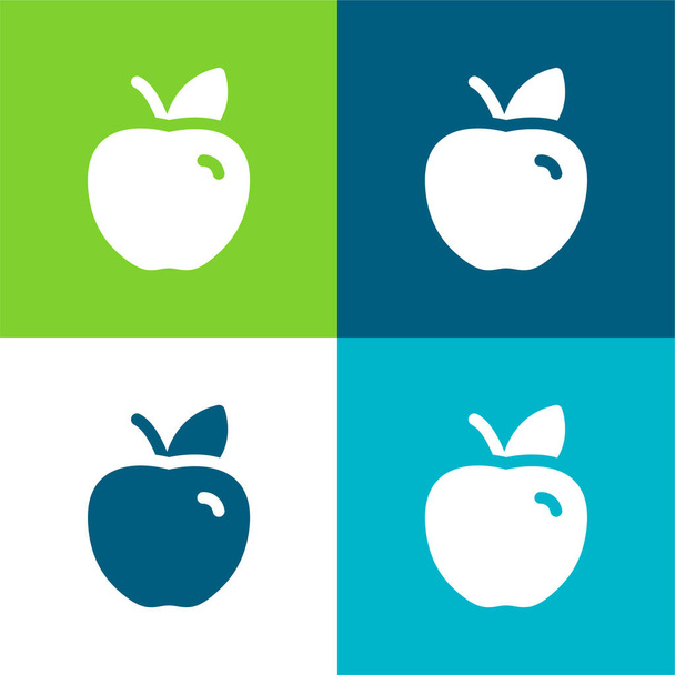 Apple Flat 4 color minimal icon set - Вектор, зображення