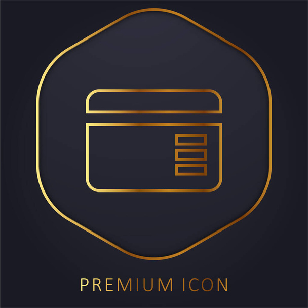 Τραπεζική κάρτα χρυσό λογότυπο πριμοδότηση γραμμή ή εικονίδιο - Διάνυσμα, εικόνα