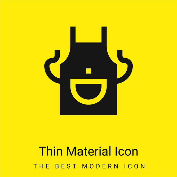 Apron minimal bright yellow material icon - Vector, Image