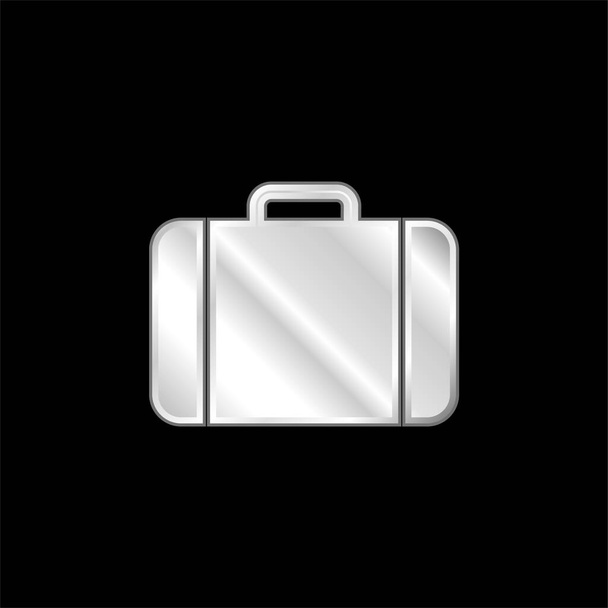 Black Baggage Tool silver plated metallic icon - Vector, Image