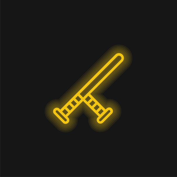 Baton amarillo brillante icono de neón - Vector, imagen