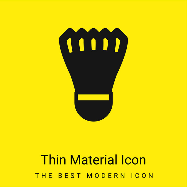 Badmintom Cock minimal bright yellow material icon - Vector, Image
