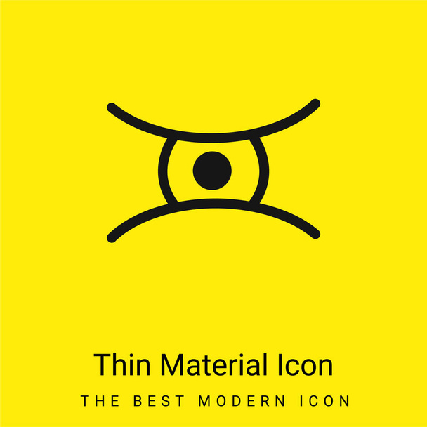 Animal Eye Shape minimaal helder geel materiaal icoon - Vector, afbeelding
