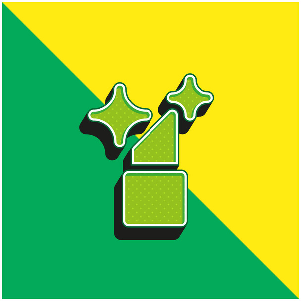Piękno Zielony i żółty nowoczesny 3D wektor ikona logo - Wektor, obraz
