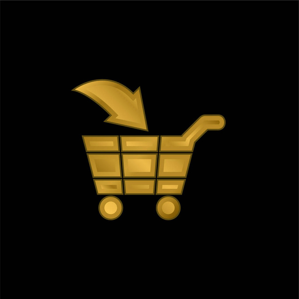 Add To Cart E Commerce Interface Symbol gold plated metalic icon or logo vector - Vector, Image
