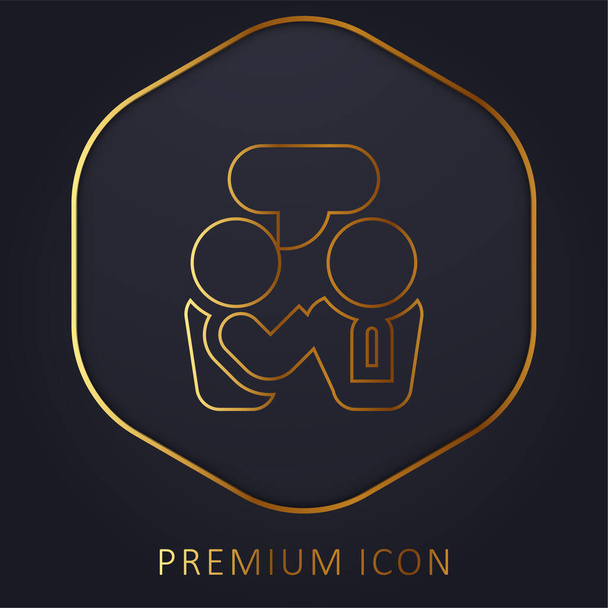 Woede gouden lijn premium logo of pictogram - Vector, afbeelding
