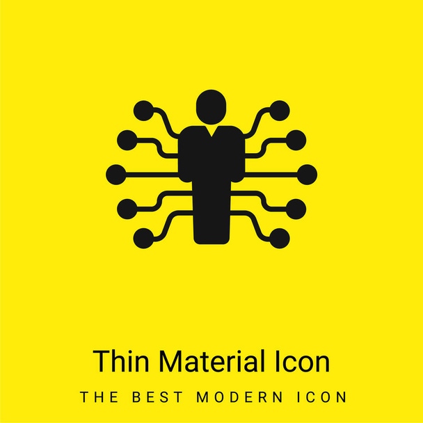AI icona materiale giallo brillante minimo - Vettoriali, immagini