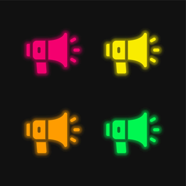 Ανακοίνωση τεσσάρων χρωμάτων λαμπερό εικονίδιο διάνυσμα νέον - Διάνυσμα, εικόνα