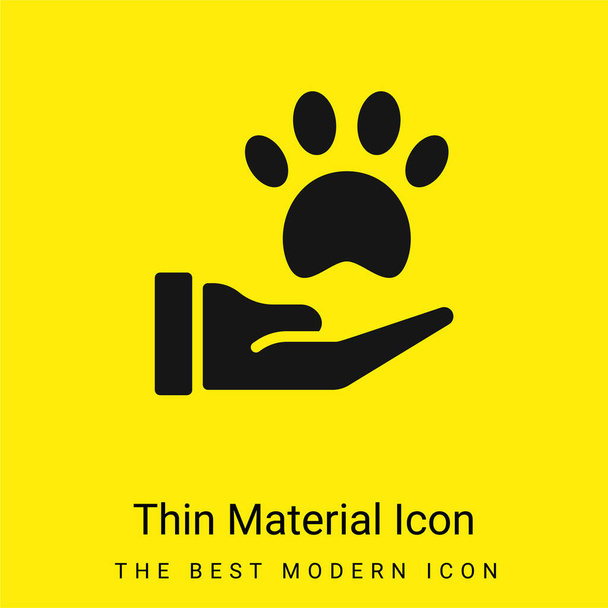 Animal Therapy minimaal helder geel materiaal icoon - Vector, afbeelding