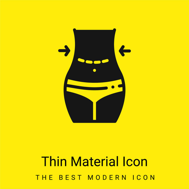 Abdominoplasty minimal bright yellow material icon - Vector, Image