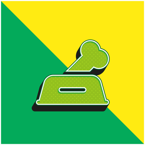 Bowl Πράσινο και κίτρινο σύγχρονο 3d διάνυσμα εικονίδιο λογότυπο - Διάνυσμα, εικόνα