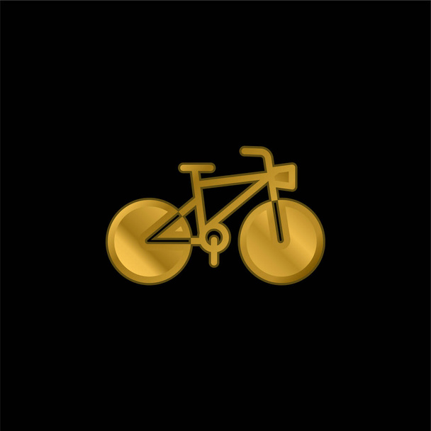 Vélo plaqué or icône métallique ou logo vecteur - Vecteur, image