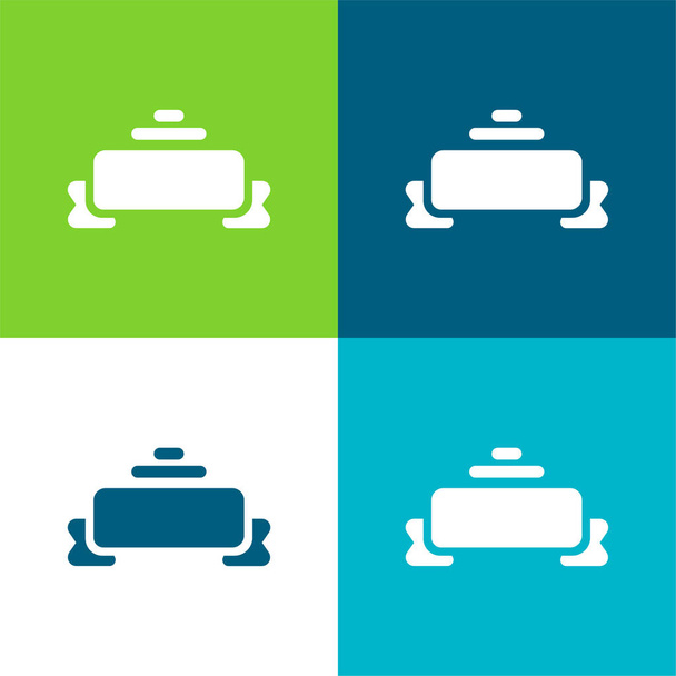 Banner Set icona minimale a quattro colori piatto - Vettoriali, immagini