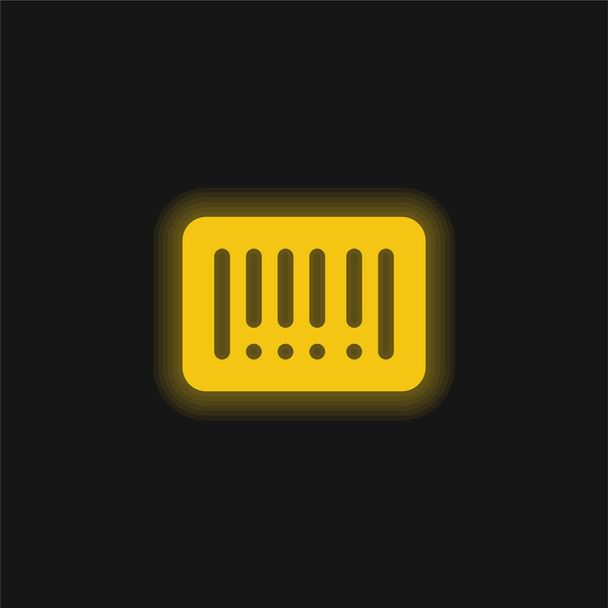 Bary Kód žlutá zářící neonová ikona - Vektor, obrázek