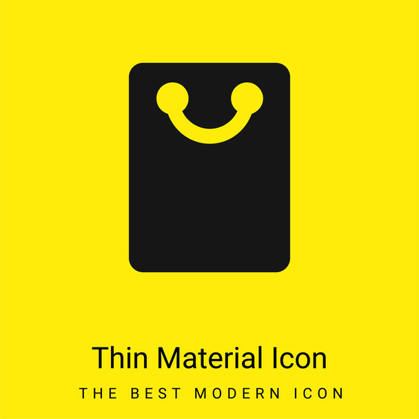 Saco de compras preto ícone material amarelo brilhante mínimo - Vetor, Imagem