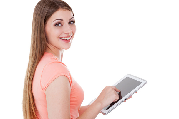 Woman using digital tablet - Photo, Image