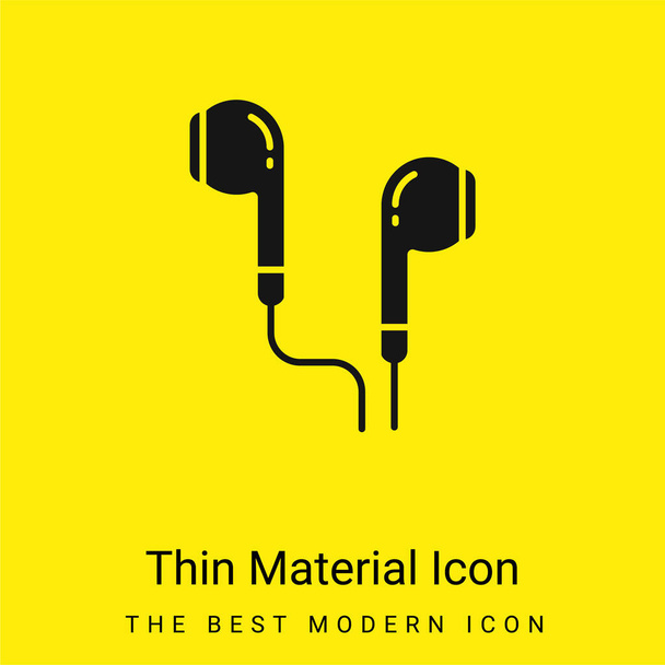 Airpods minime icône matériau jaune vif - Vecteur, image