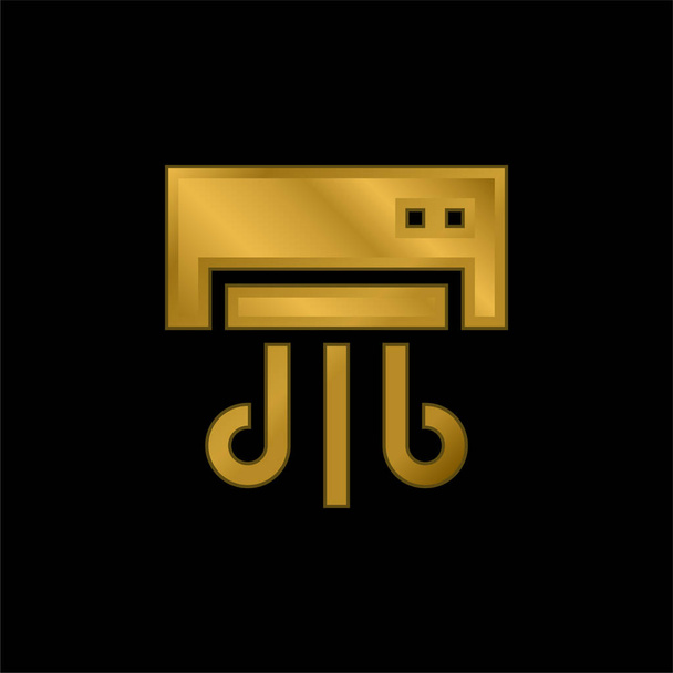 Klimatyzator złocona metaliczna ikona lub wektor logo - Wektor, obraz