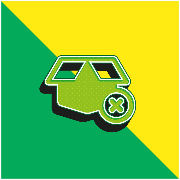 Kutu Yeşil ve Sarı Modern 3D vektör simgesi logosu - Vektör, Görsel