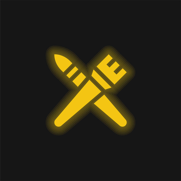 Art jaune brillant icône néon - Vecteur, image