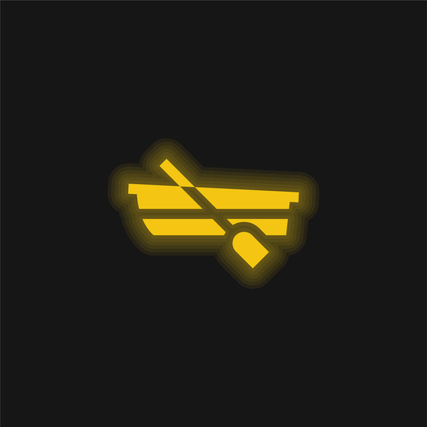 Barco amarillo brillante icono de neón - Vector, Imagen