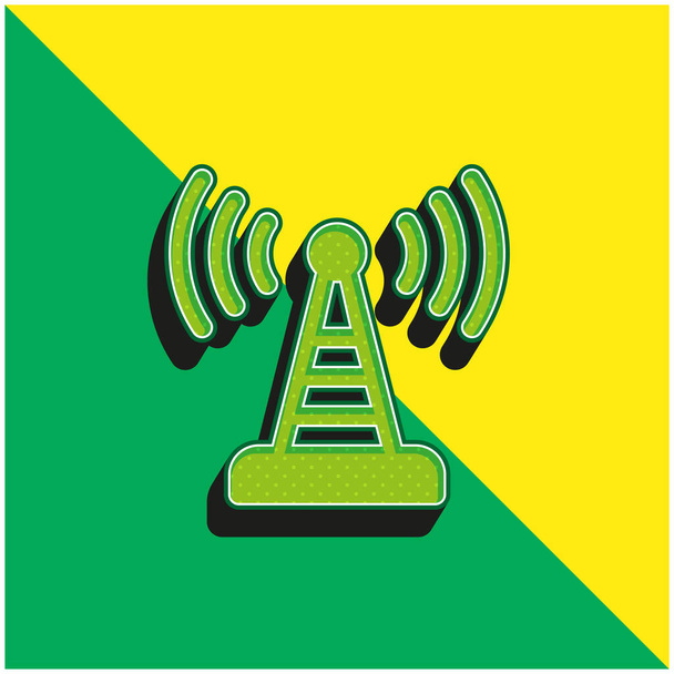Antena Zielone i żółte nowoczesne logo wektora 3D - Wektor, obraz