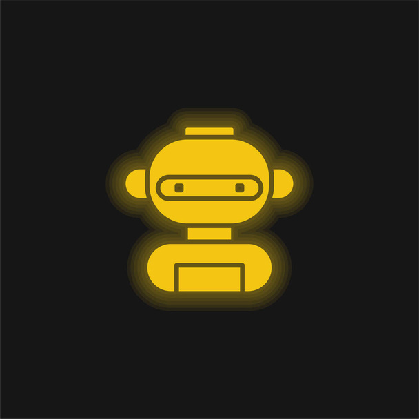 AI sarı parlak neon simgesi - Vektör, Görsel