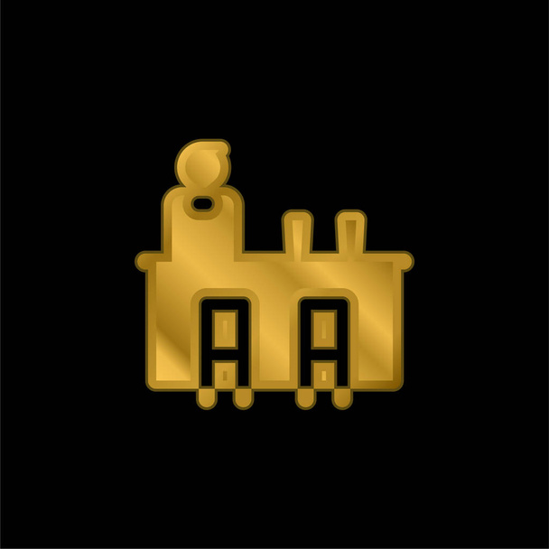 Bar oro placcato icona metallica o logo vettore - Vettoriali, immagini