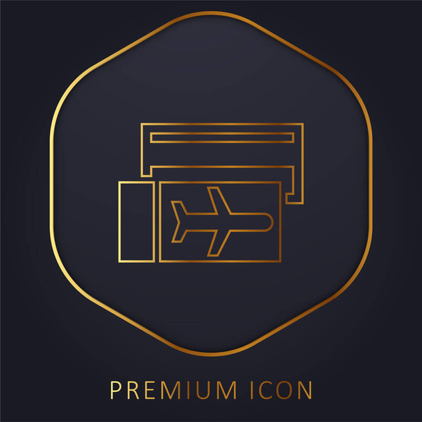 Flugtickets goldene Linie Premium-Logo oder Symbol - Vektor, Bild
