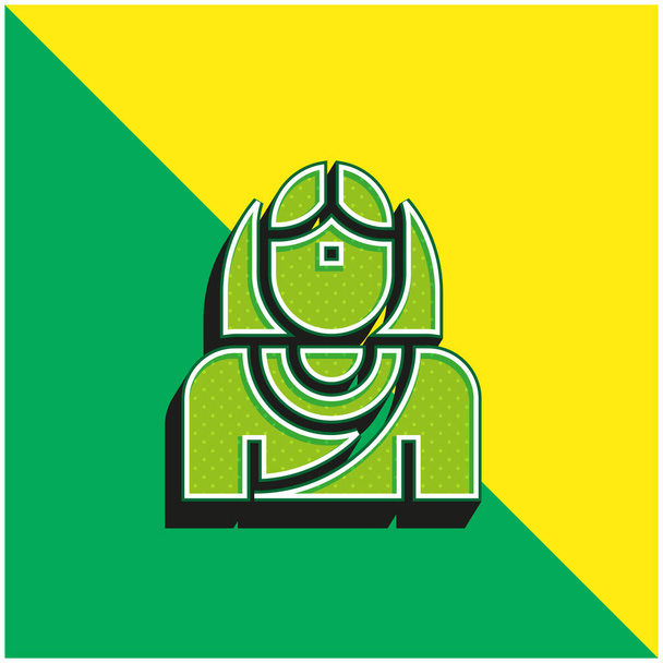 Νύφη Πράσινο και κίτρινο σύγχρονο 3d διάνυσμα εικονίδιο λογότυπο - Διάνυσμα, εικόνα