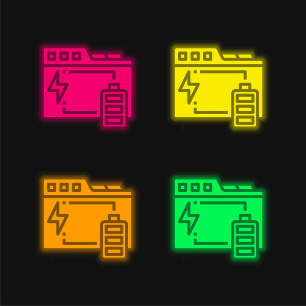 Zálohovat čtyři barevné zářící neonové vektory - Vektor, obrázek