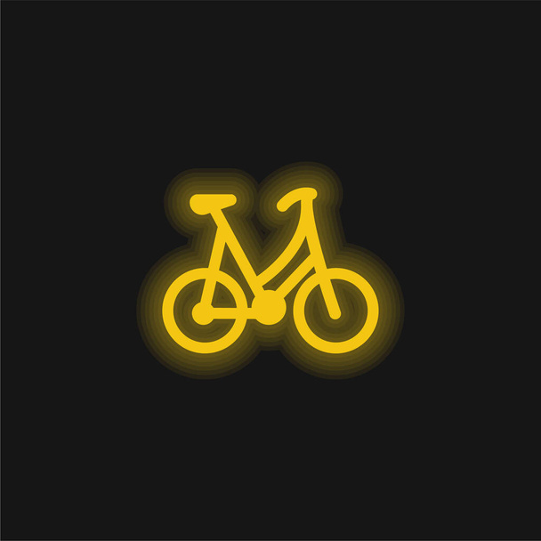 Bicicleta amarillo brillante icono de neón - Vector, Imagen