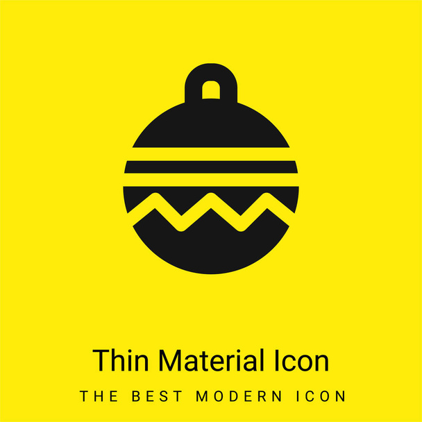 Bauble minimaal helder geel materiaal icoon - Vector, afbeelding