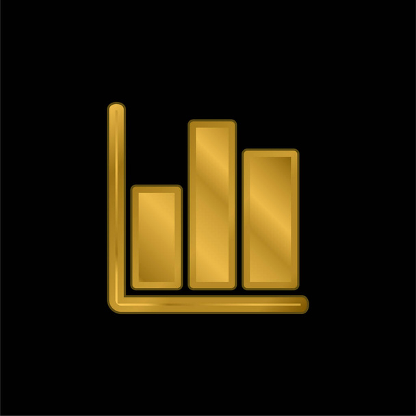 Bar Graph złocona metaliczna ikona lub wektor logo - Wektor, obraz
