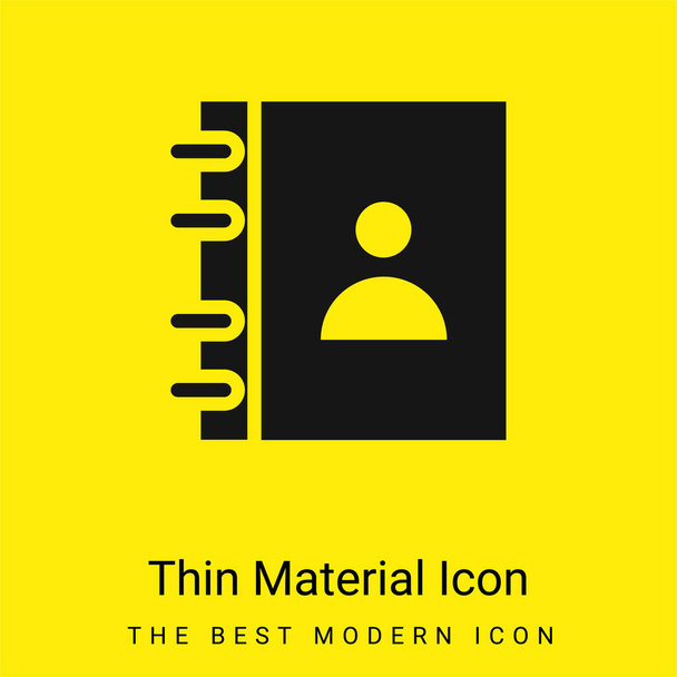 Agenda minimaal helder geel materiaal icoon - Vector, afbeelding