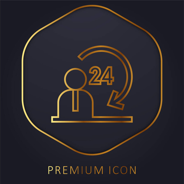 24 Saat Altın Hat prim logosu veya simgesi - Vektör, Görsel