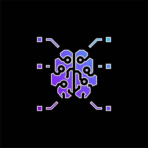 Brain blue gradient vector icon - Vector, Image