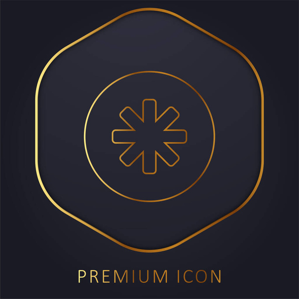 Asterisk golden line premium logo or icon - Vector, Image