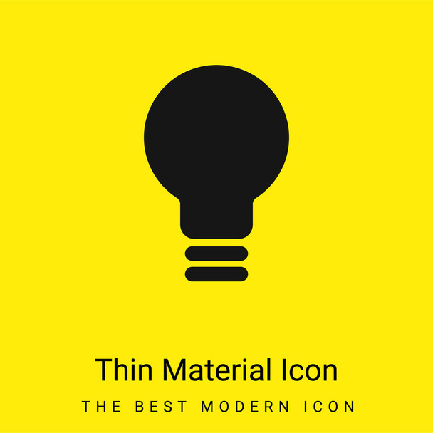 Black Lightbulb minimal bright yellow material icon - Vector, Image