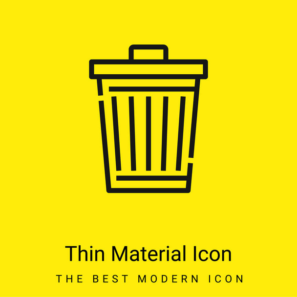 Bin minimal bright yellow material icon - Vector, Image