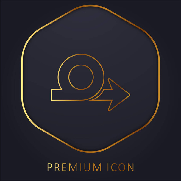 Seta Loop Símbolo linha dourada logotipo premium ou ícone - Vetor, Imagem