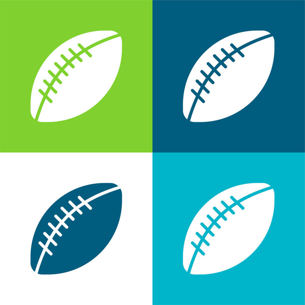 American Football Flat set icona minimale quattro colori - Vettoriali, immagini