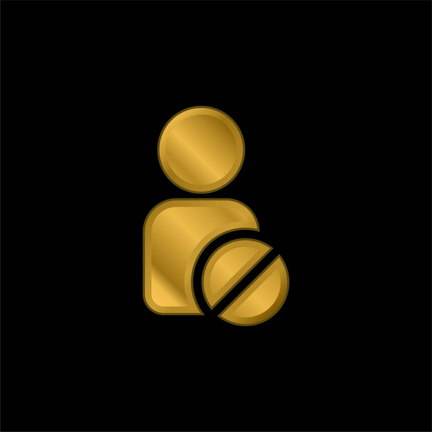 Zakaz Użytkownik złocone metaliczna ikona lub wektor logo - Wektor, obraz