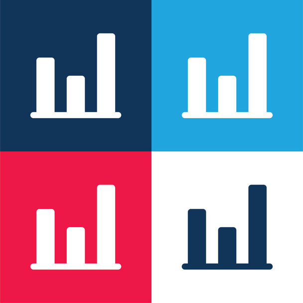 Modrá a červená čtyřbarevná ikona Analytics nastavena na minimální - Vektor, obrázek