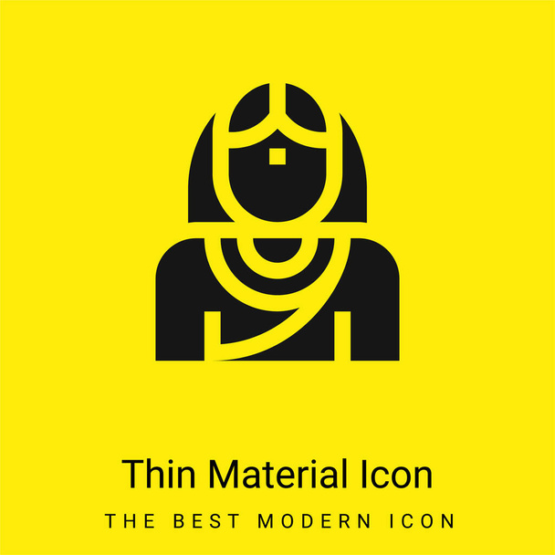 Novia mínimo icono de material amarillo brillante - Vector, Imagen