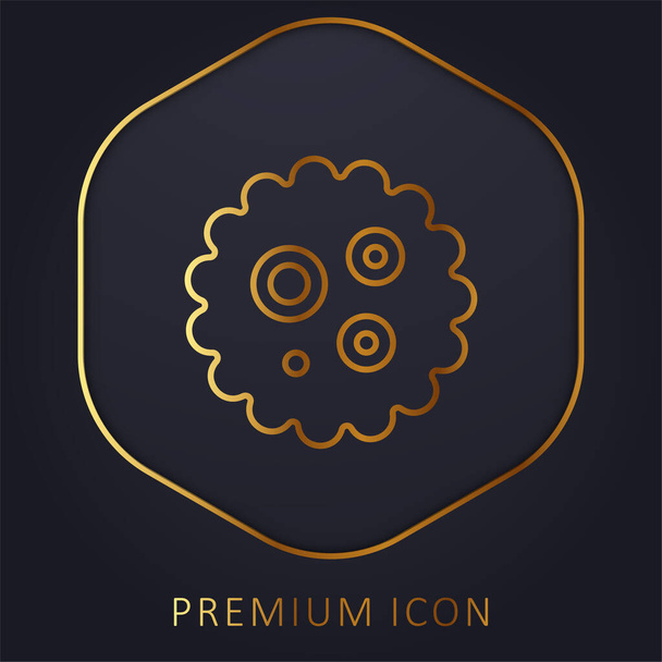 Bacterium línea dorada logotipo premium o icono - Vector, Imagen